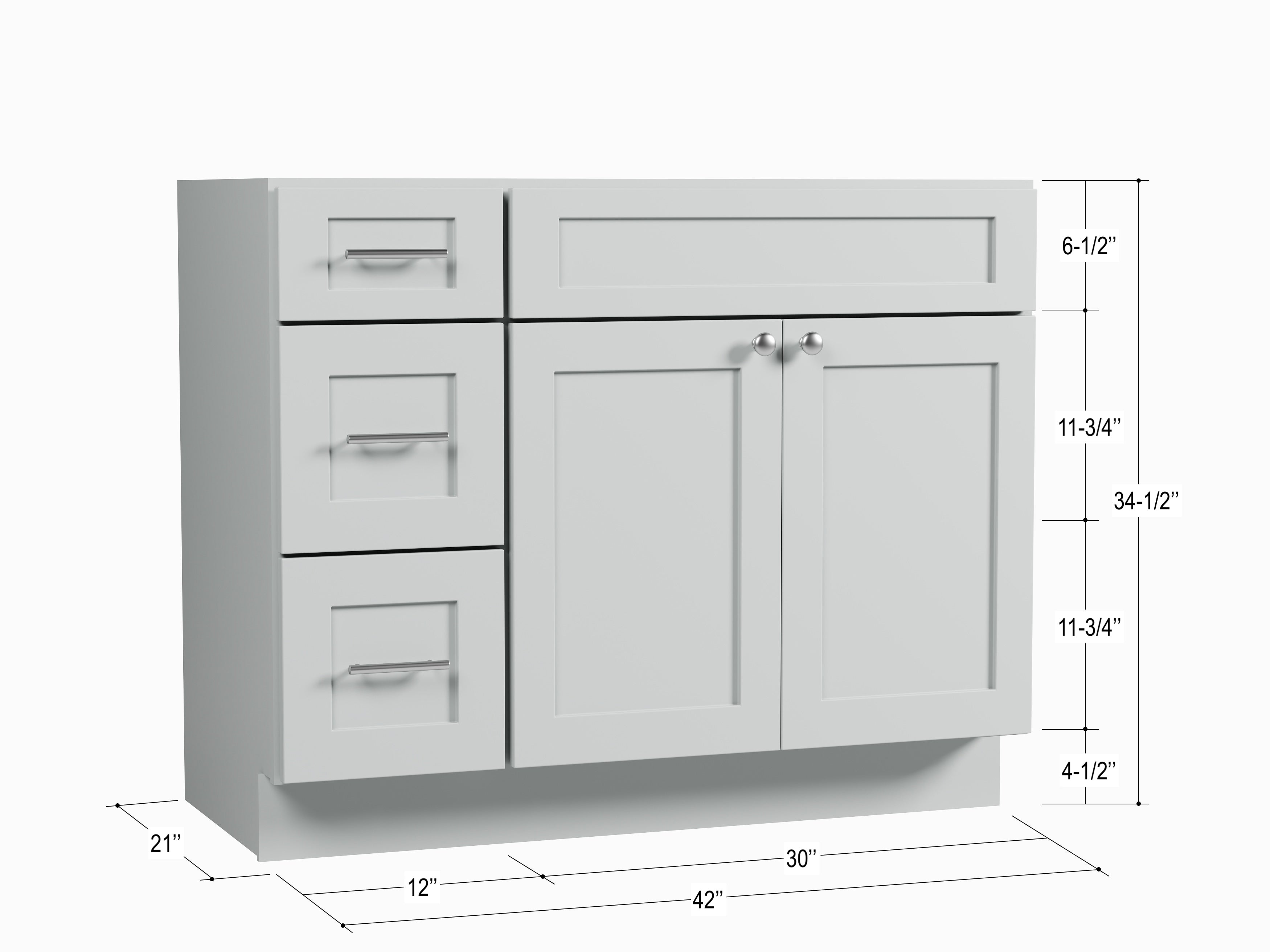 Disar 42" Single Bathroom Vanity Base Only in White