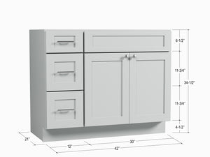 Disar 42" Single Bathroom Vanity Base Only in White
