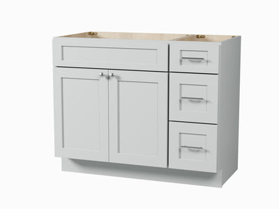 [color:Gray] 42" Single Bathroom Vanity Base Only in White - Gray finish view