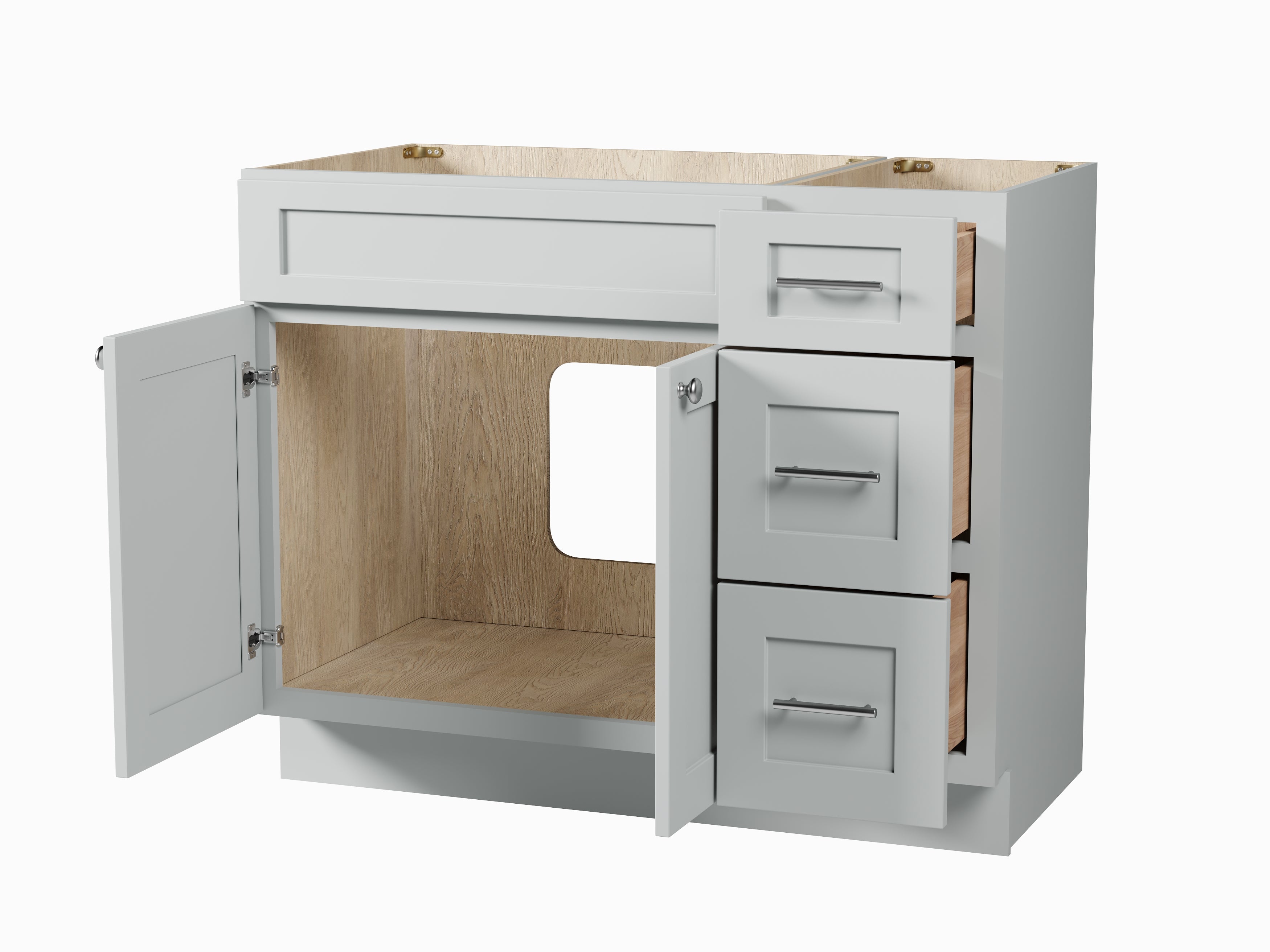 Disar 42" Single Bathroom Vanity Base Only in White