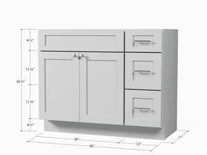 Disar 42" Single Bathroom Vanity Base Only in White