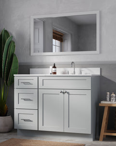 Disar 46'' Drawer Left Single Bathroom Vanity with Quartz Top