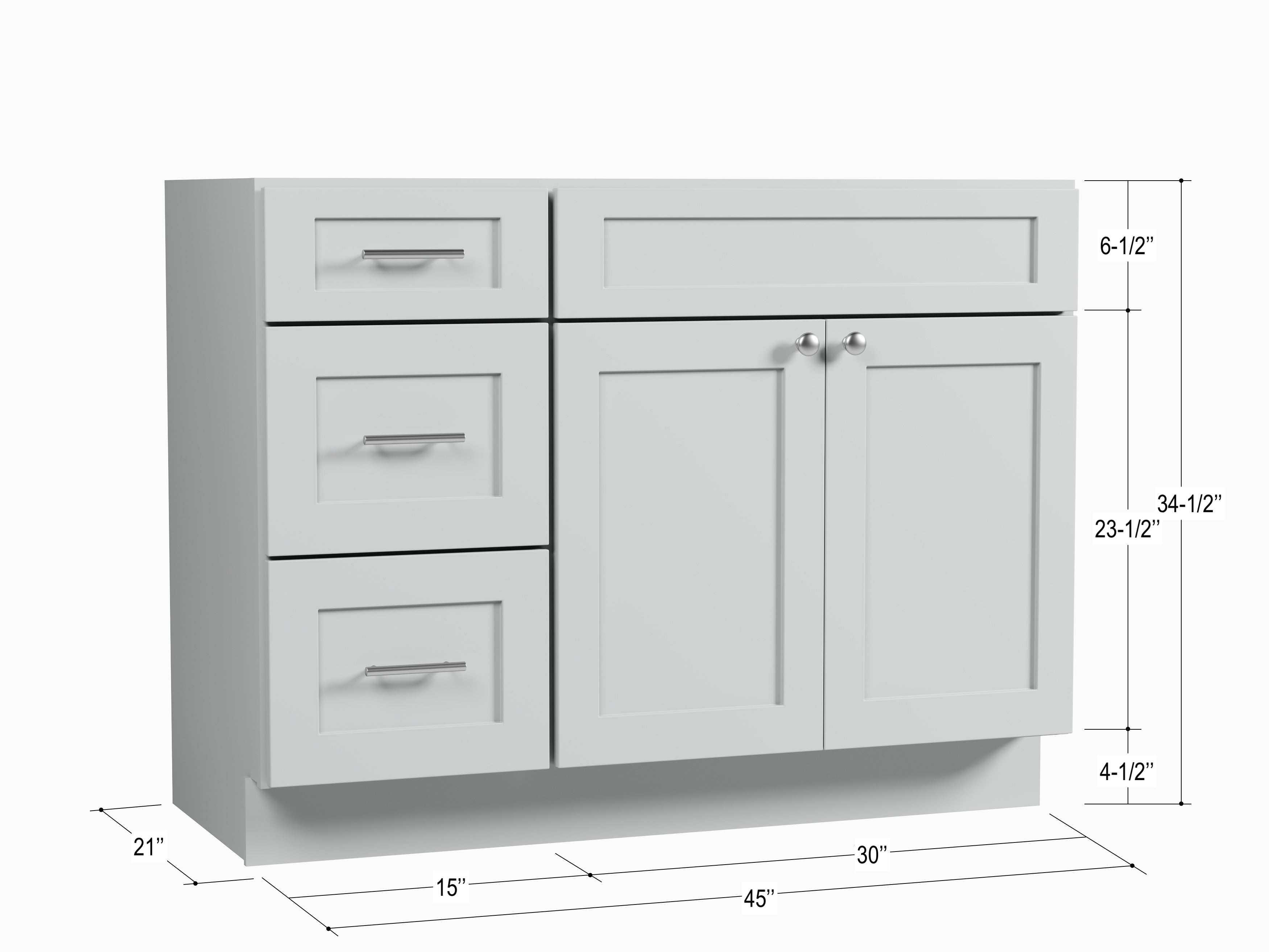 Disar 45'' Single Bathroom Vanity With Drawer Left Base Only