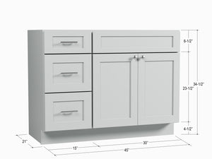Disar 45'' Single Bathroom Vanity With Drawer Left Base Only