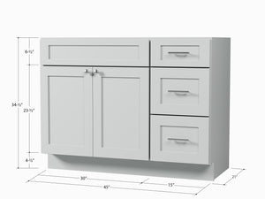 Disar 45'' Single Bathroom Vanity With Drawer Right Base Only
