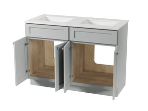 Disar 48" Double Bathroom Vanity Shaker With Carrara Quartz Top-side Splash&back Splash