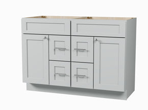 Disar 48 Inch Double Bathroom Vanity Base Only Cabinet Without Top Shaker Style Solid Wood Plywood