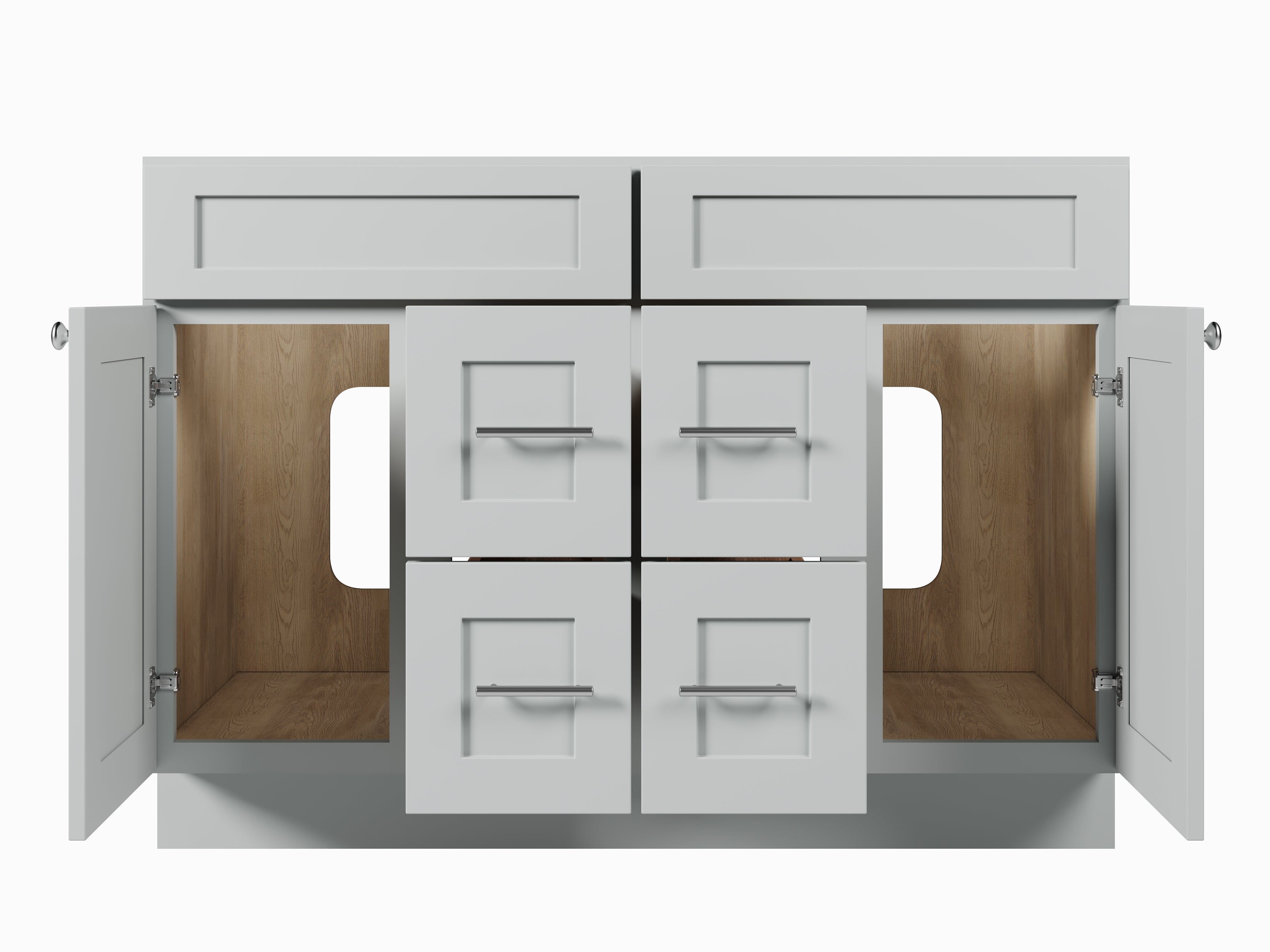 Disar 48 Inch Double Bathroom Vanity Base Only Cabinet Without Top Shaker Style Solid Wood Plywood