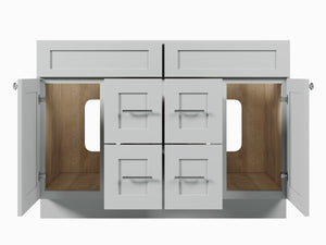 Disar 48 Inch Double Bathroom Vanity Base Only Cabinet Without Top Shaker Style Solid Wood Plywood