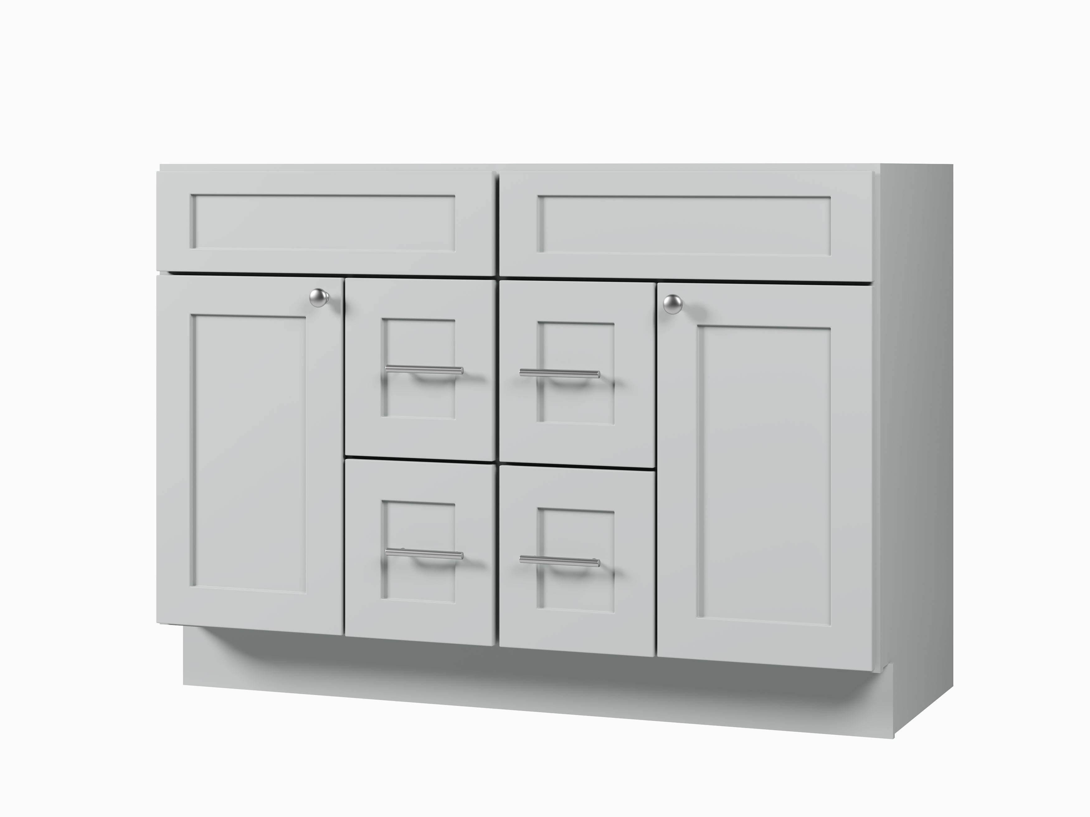 Disar 48 Inch Double Bathroom Vanity Base Only Cabinet Without Top Shaker Style Solid Wood Plywood