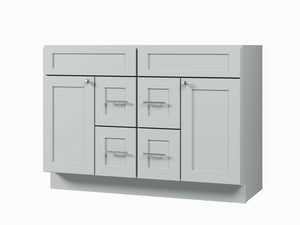 Disar 48 Inch Double Bathroom Vanity Base Only Cabinet Without Top Shaker Style Solid Wood Plywood