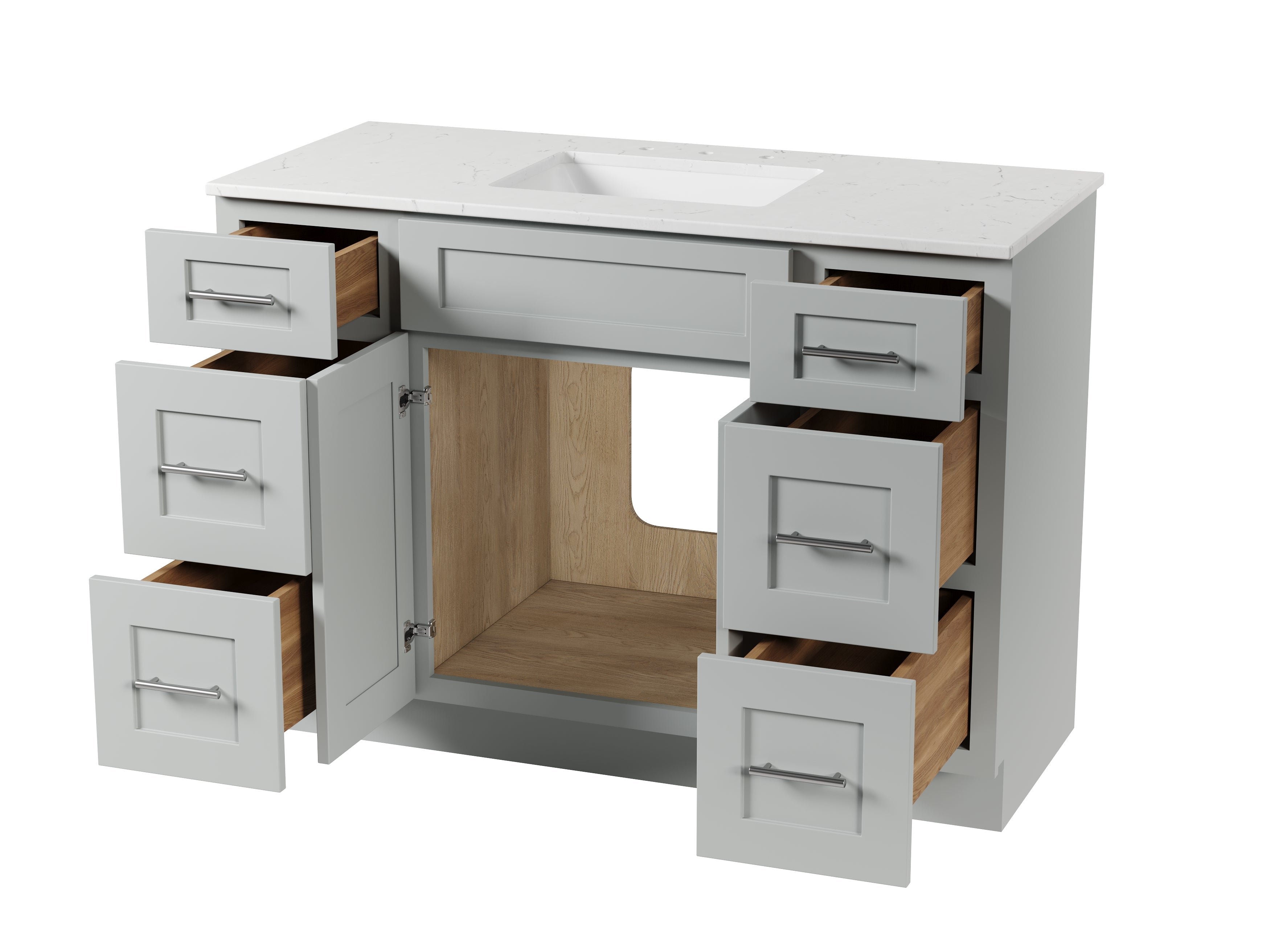 49'' Single Bathroom Vanity with Carrara Quartz Top
