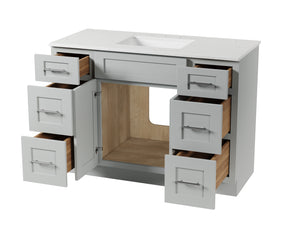 49'' Single Bathroom Vanity with Carrara Quartz Top