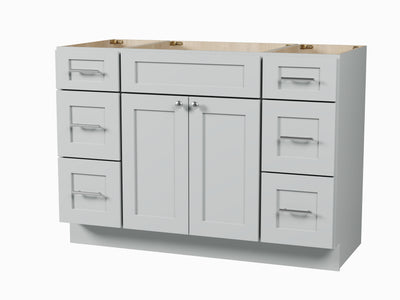 [color:Gray] 48'' Single Bathroom Vanity With Drawer, Base Only - Gray finish view