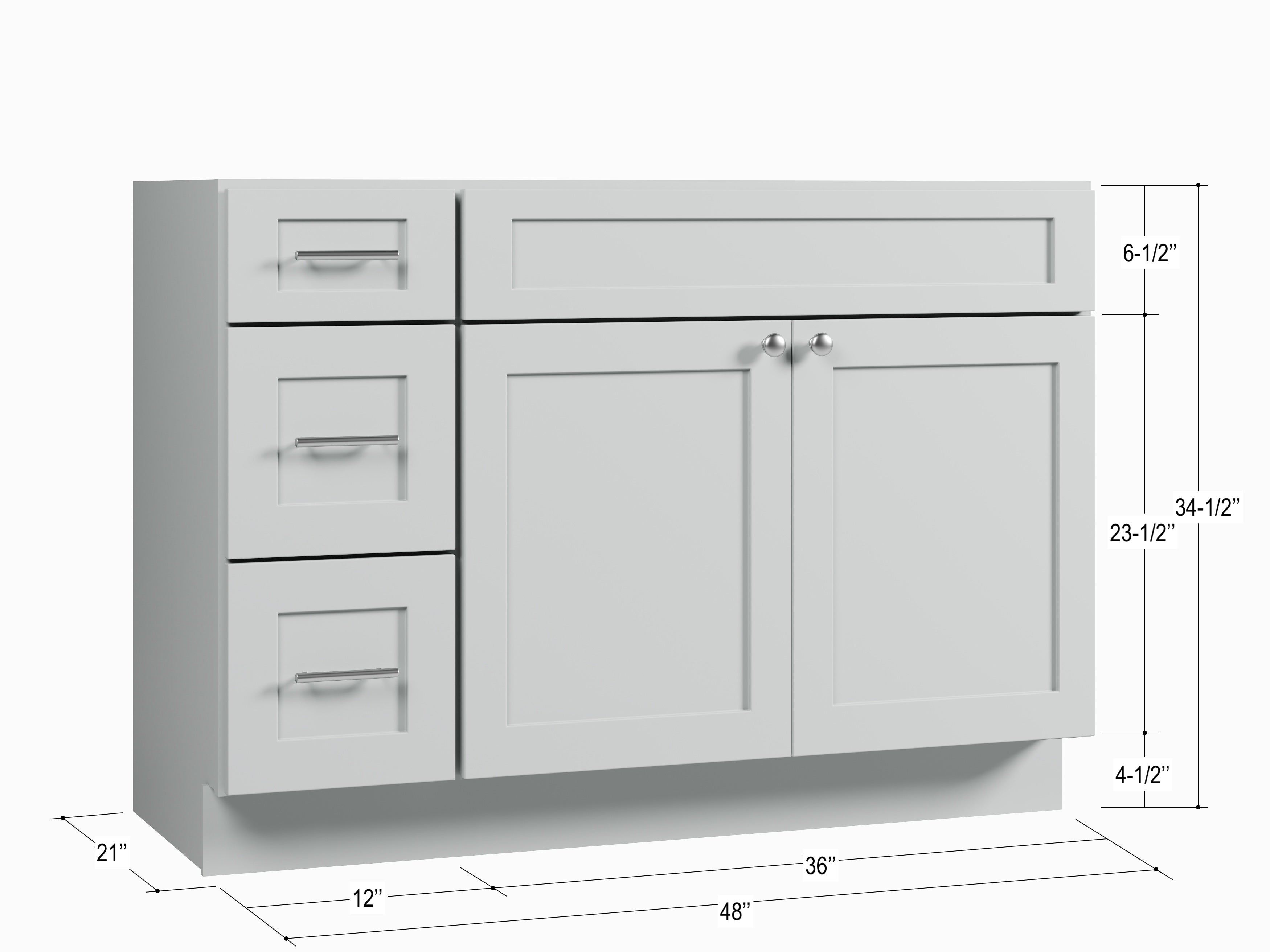 Disar 48" Single Bathroom Vanity Base with Left Drawers