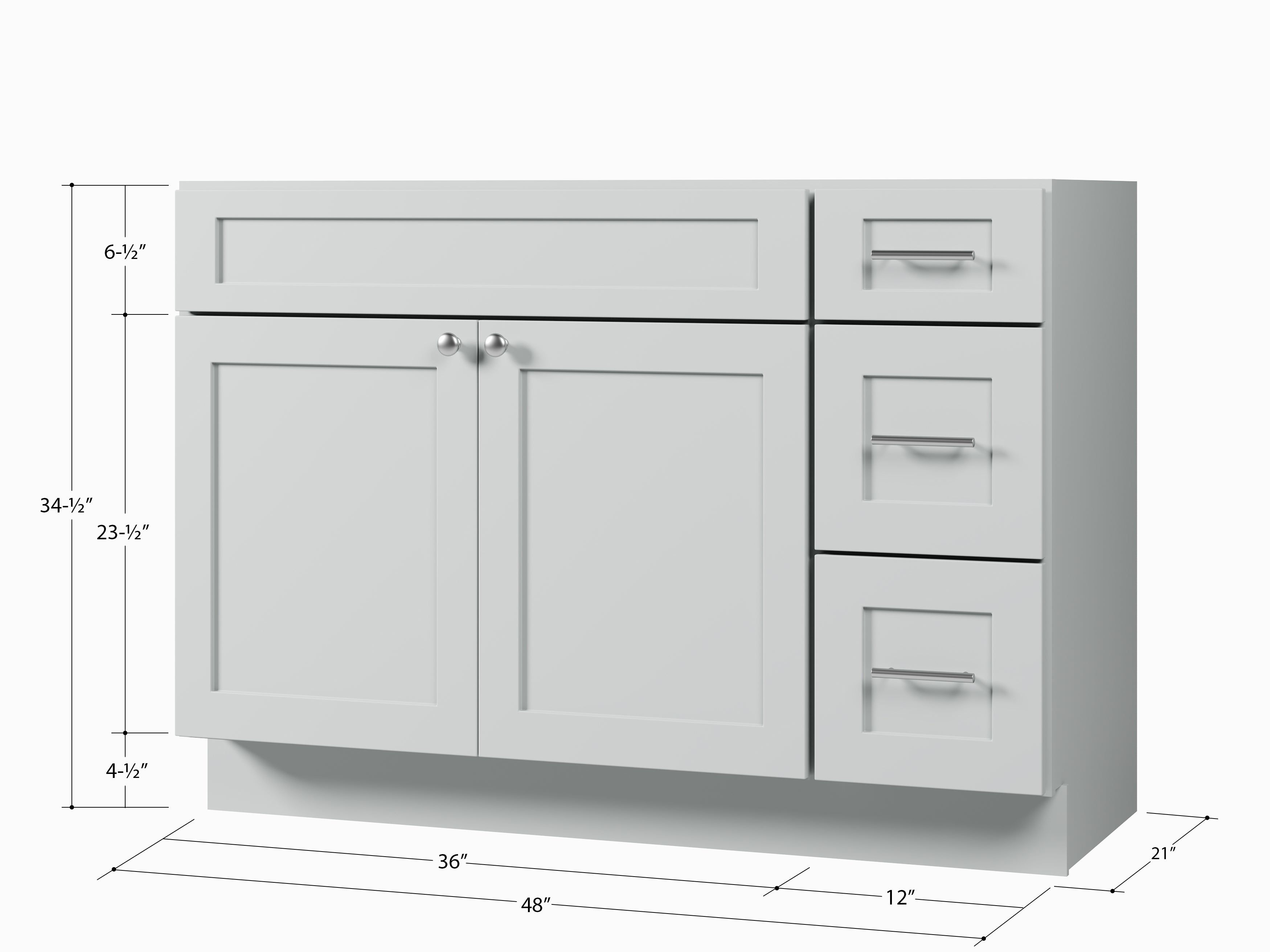 Disar 48" Single Bathroom Vanity Base with Right Drawers