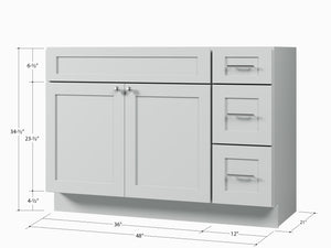 Disar 48" Single Bathroom Vanity Base with Right Drawers