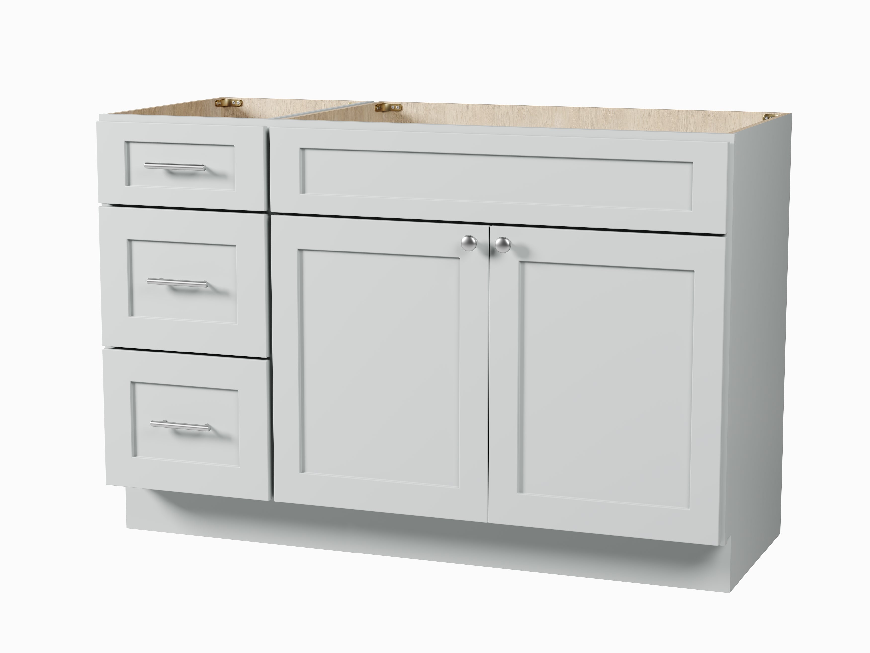 Disar 51" Single Bathroom Vanity Base Only in White (Left Drawer)