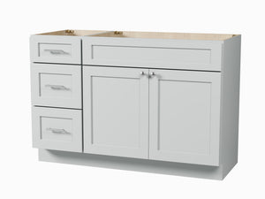 Disar 51" Single Bathroom Vanity Base Only in White (Left Drawer)