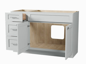 Disar 51" Single Bathroom Vanity Base Only in White (Left Drawer)