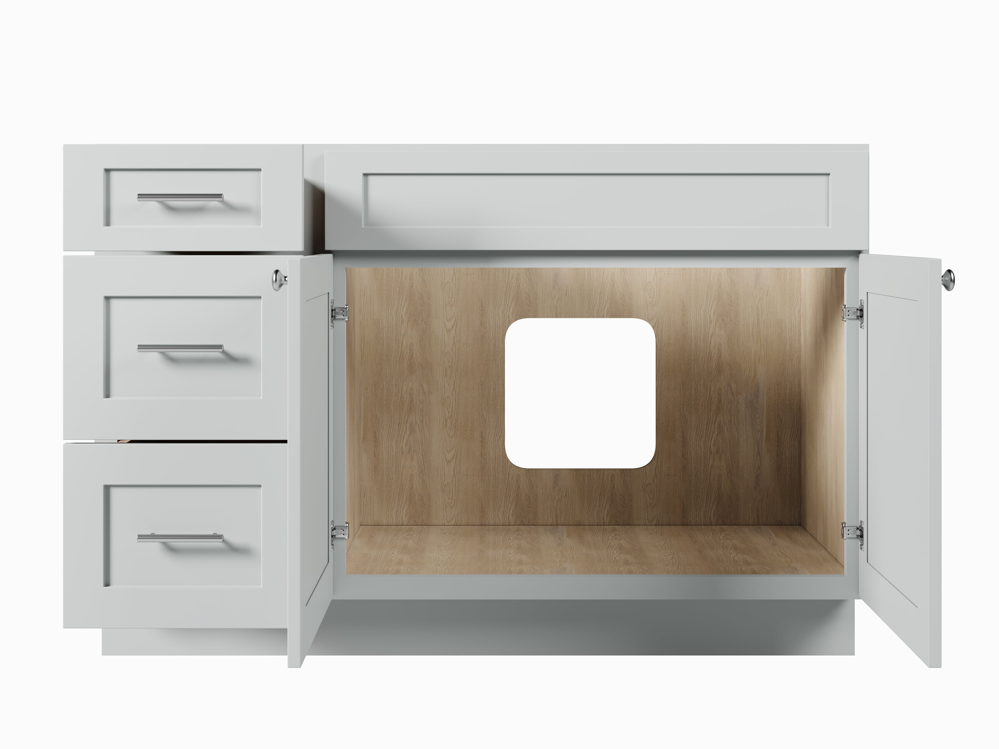 Disar 51" Single Bathroom Vanity Base Only in White (Left Drawer)