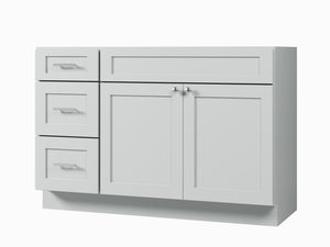 Disar 51" Single Bathroom Vanity Base Only in White (Left Drawer)