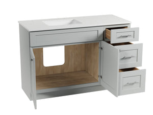 Disar 52'' DrawerLeft Single Bathroom Vanity with Quartz Top