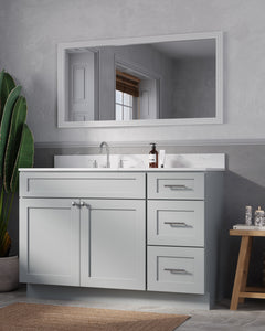 Disar 52'' DrawerLeft Single Bathroom Vanity with Quartz Top