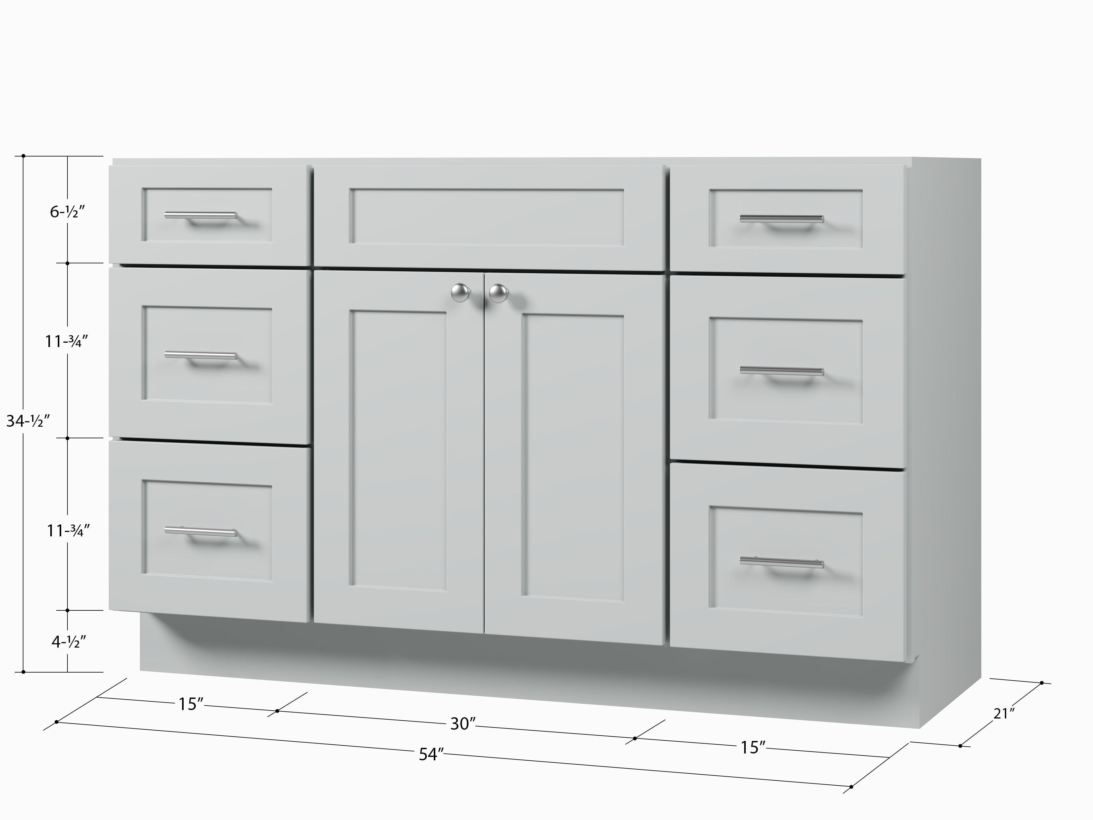 Disar 54" Single Bathroom Vanity Base Only in White