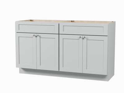 [color:Gray] 60'' Double Bathroom Vanity Base Only - Gray finish view