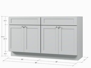 Disar 60'' Double Bathroom Vanity Base Only