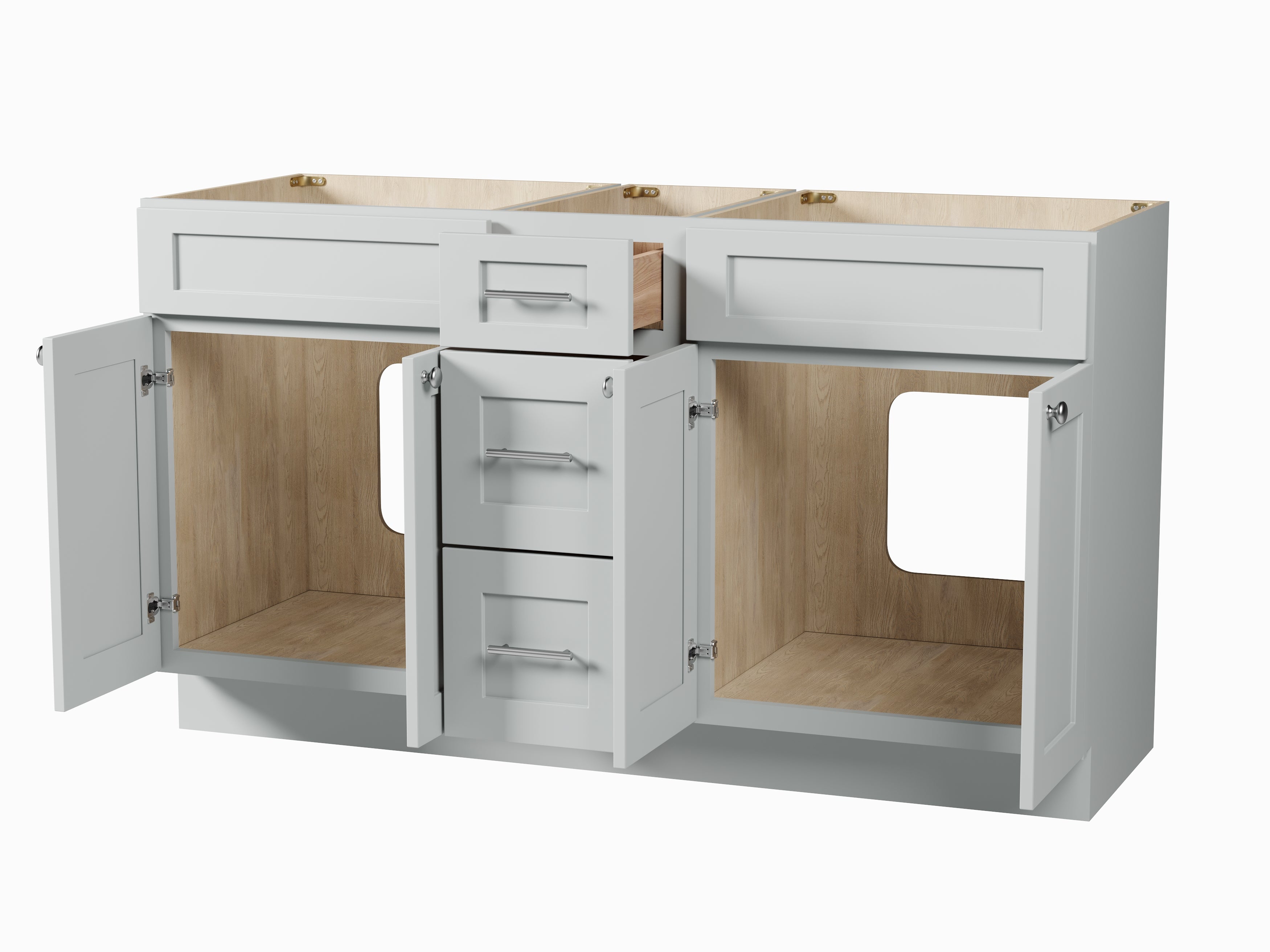 60" Double Bathroom Vanity Base only