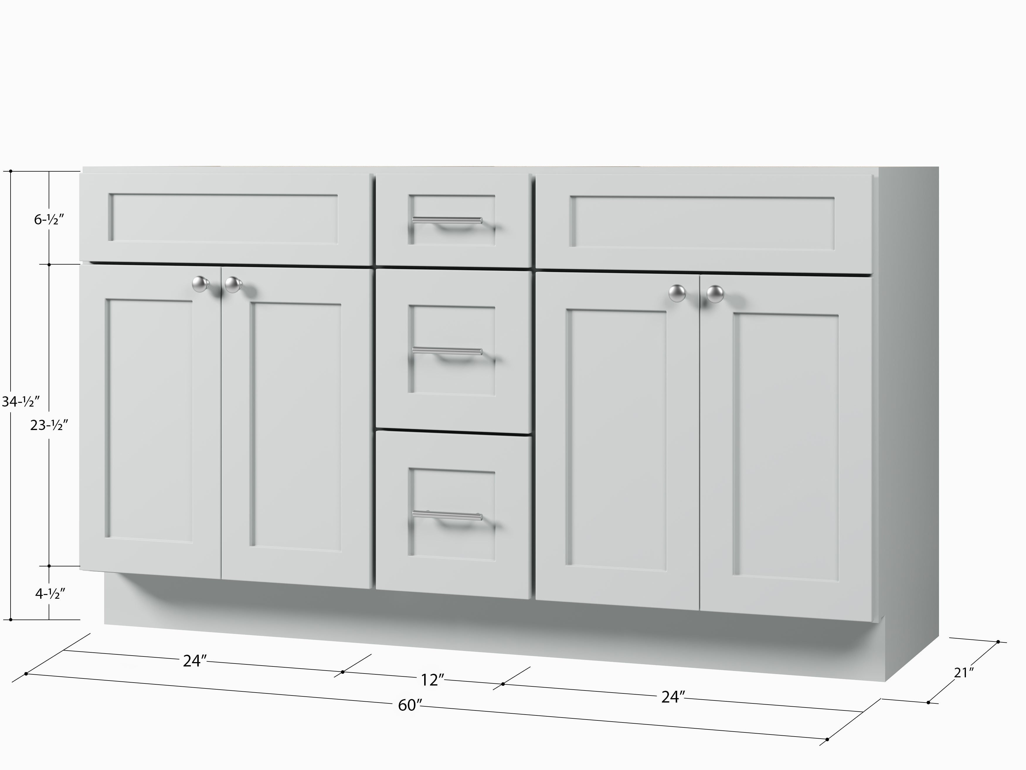 60" Double Bathroom Vanity Base only
