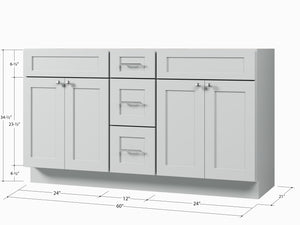 60" Double Bathroom Vanity Base only