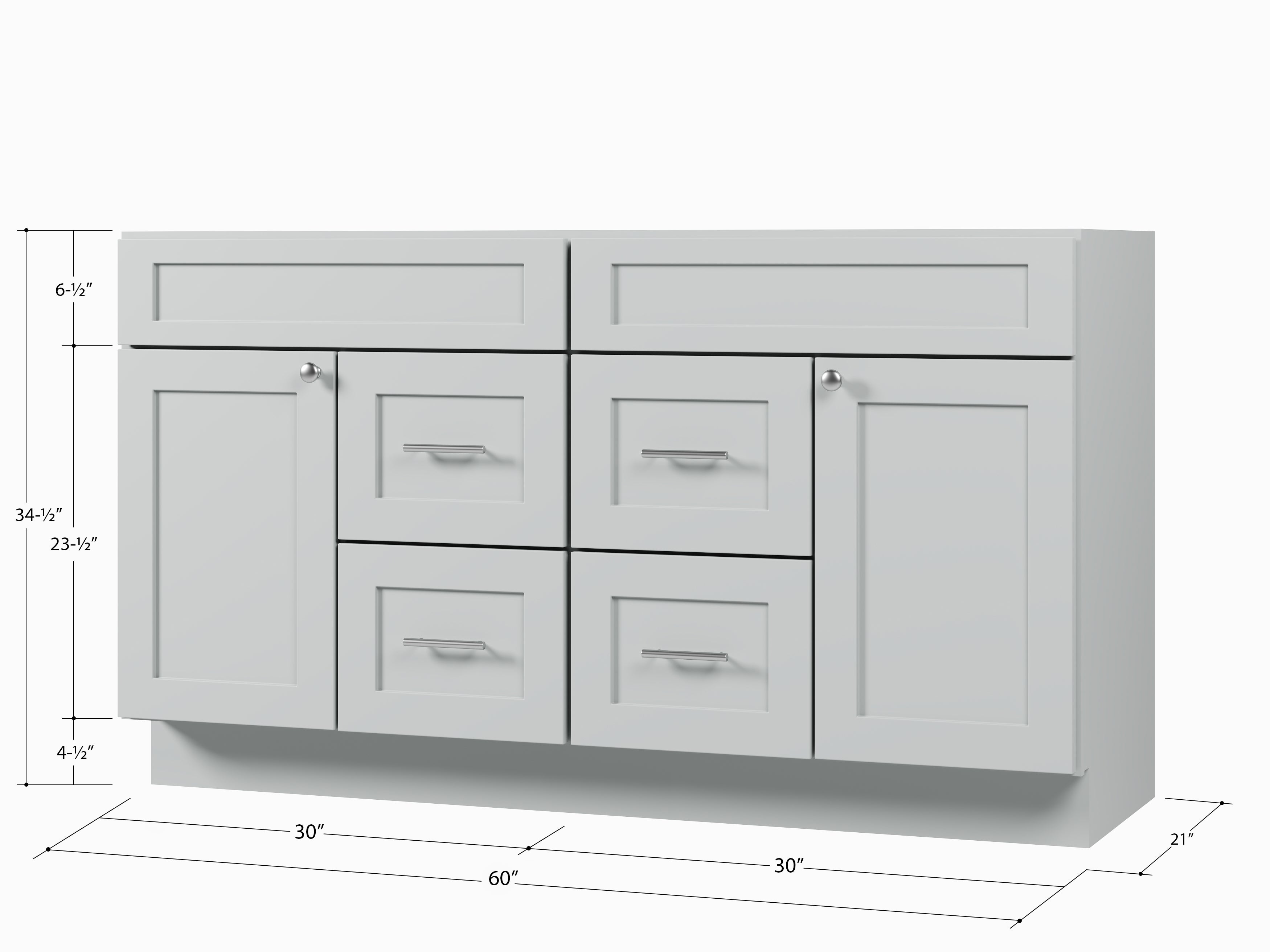 Disar 60'' Double Bathroom Vanity With Drawer Base Only