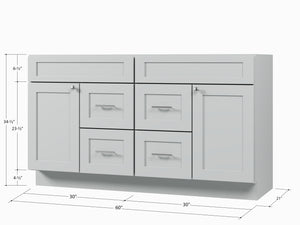 Disar 60'' Double Bathroom Vanity With Drawer Base Only