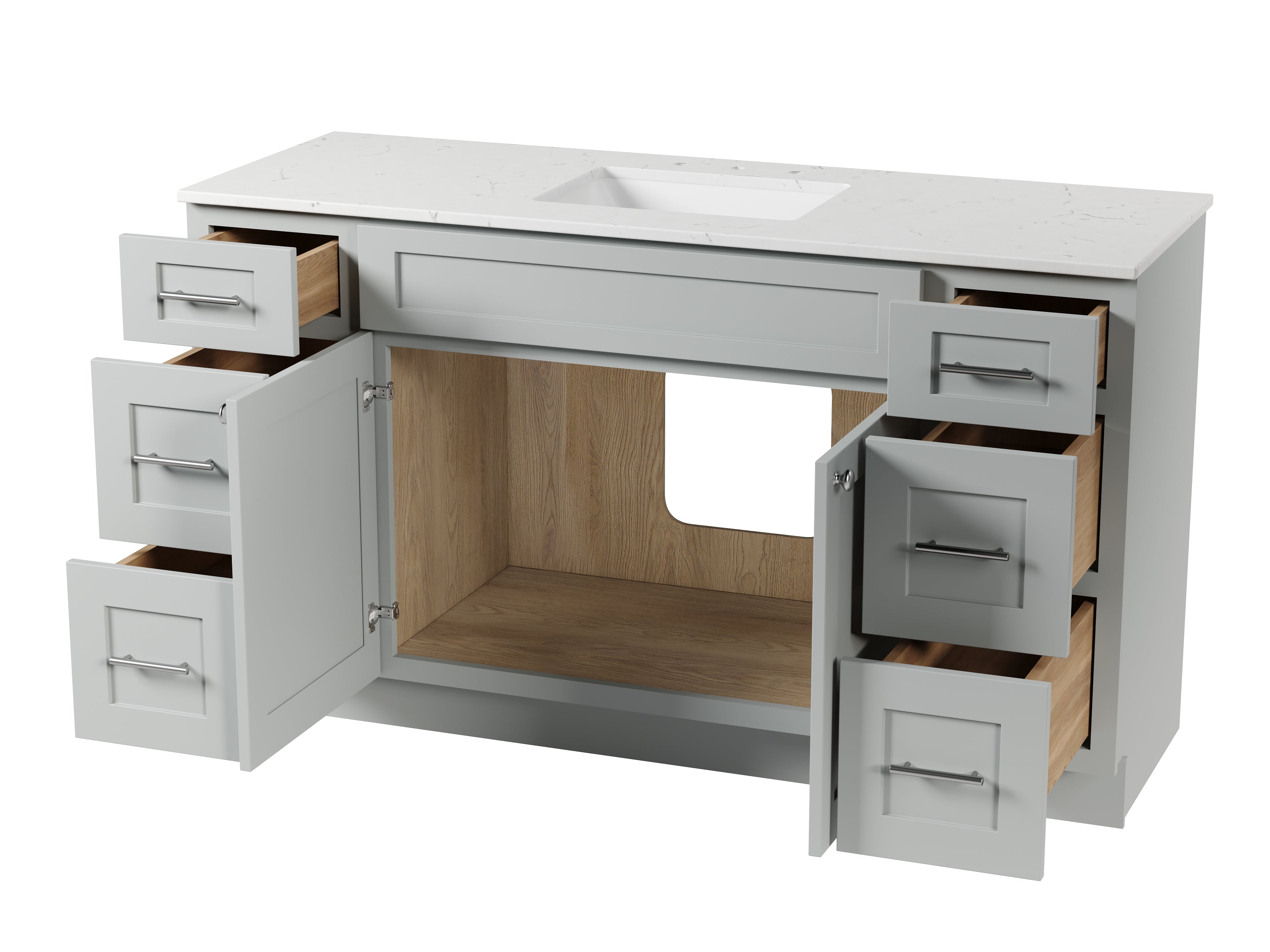 61'' Single Bathroom Vanity with Carrara Quartz Top