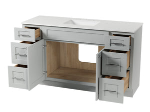 61'' Single Bathroom Vanity with Carrara Quartz Top
