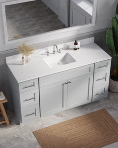 61'' Single Bathroom Vanity with Carrara Quartz Top