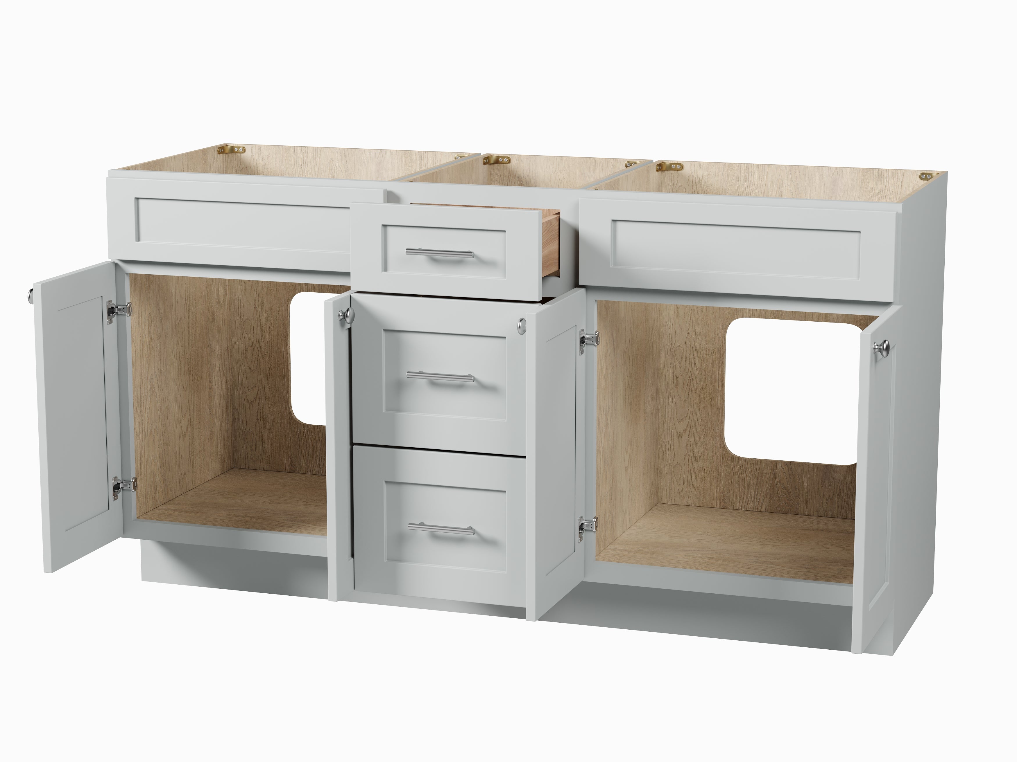 Disar 63'' Double Bathroom Vanity With Drawer Base Only