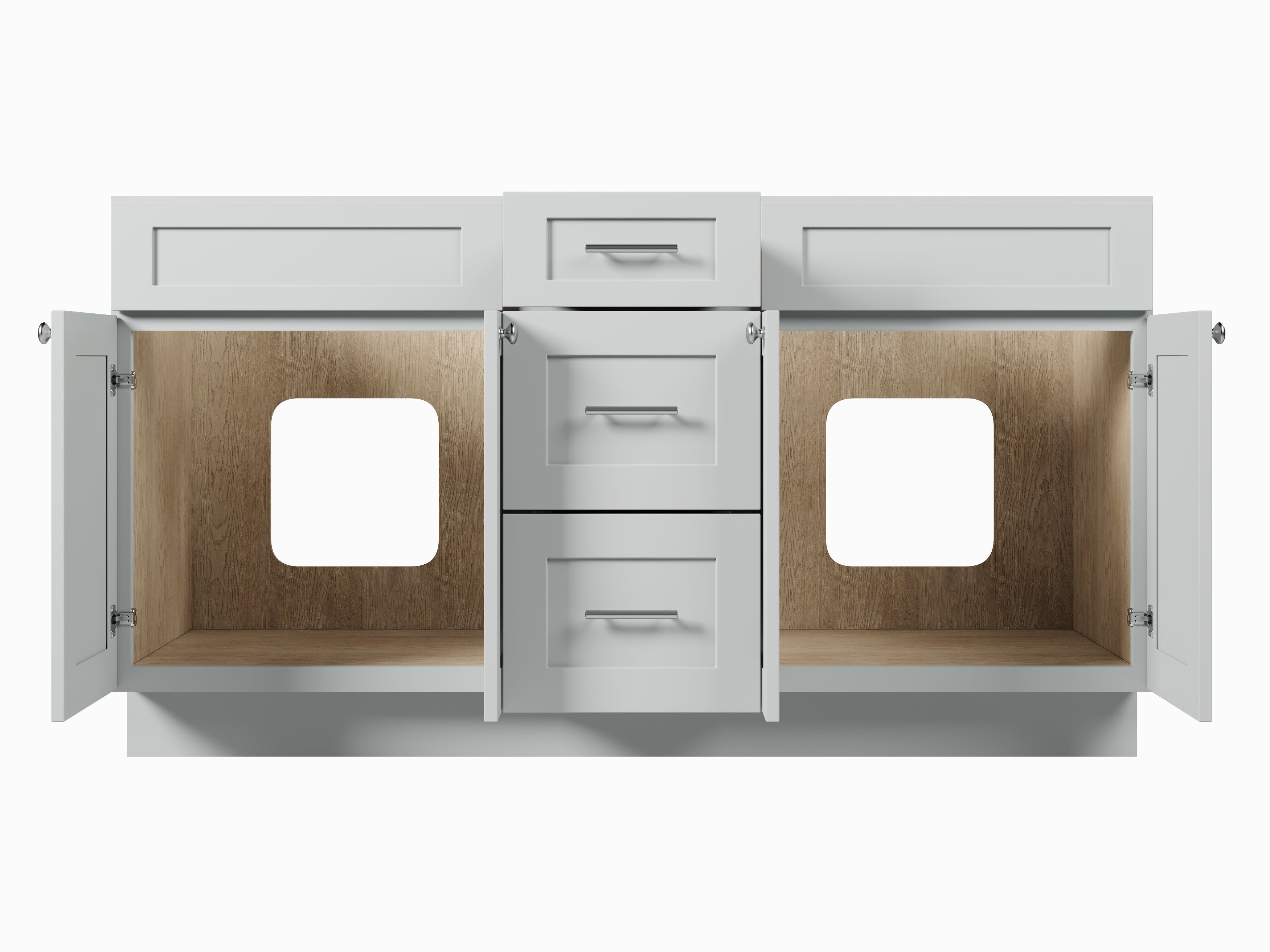 Disar 63'' Double Bathroom Vanity With Drawer Base Only