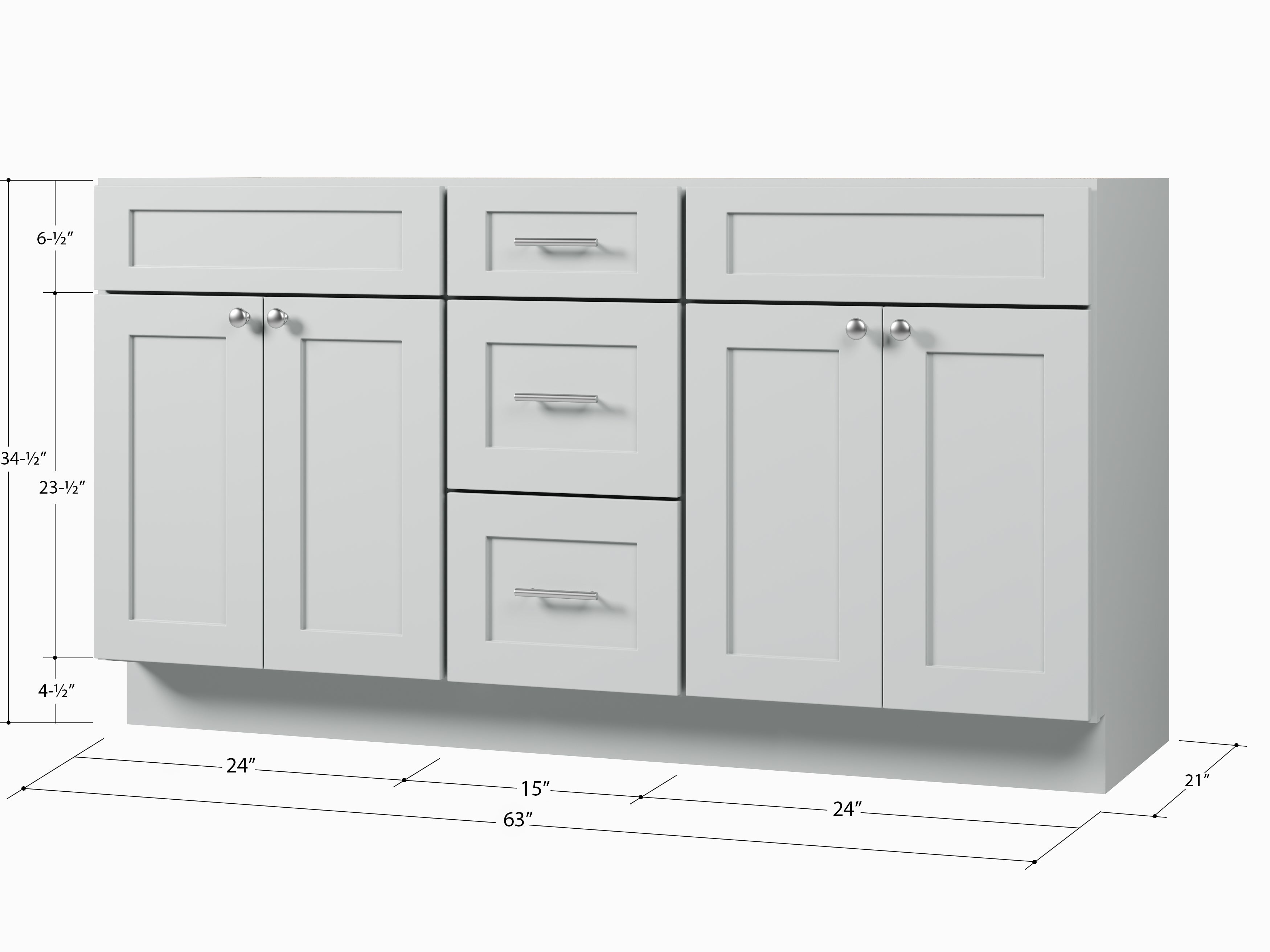 Disar 63'' Double Bathroom Vanity With Drawer Base Only