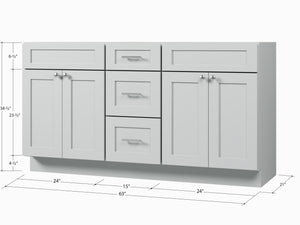 Disar 63'' Double Bathroom Vanity With Drawer Base Only