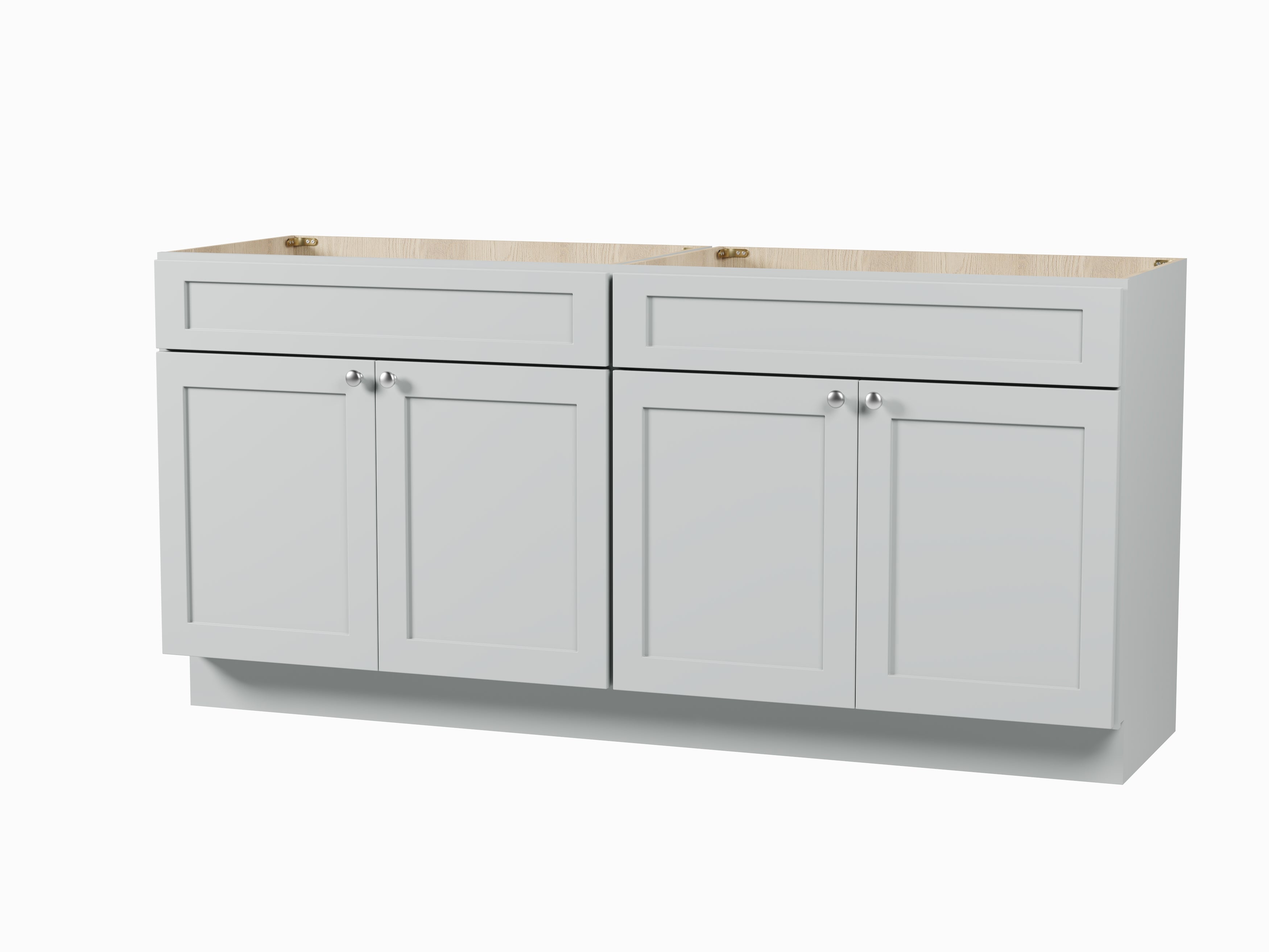 Disar 72" Double Bathroom Vanity Base Only in White