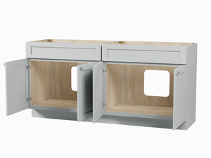 Disar 72" Double Bathroom Vanity Base Only in White