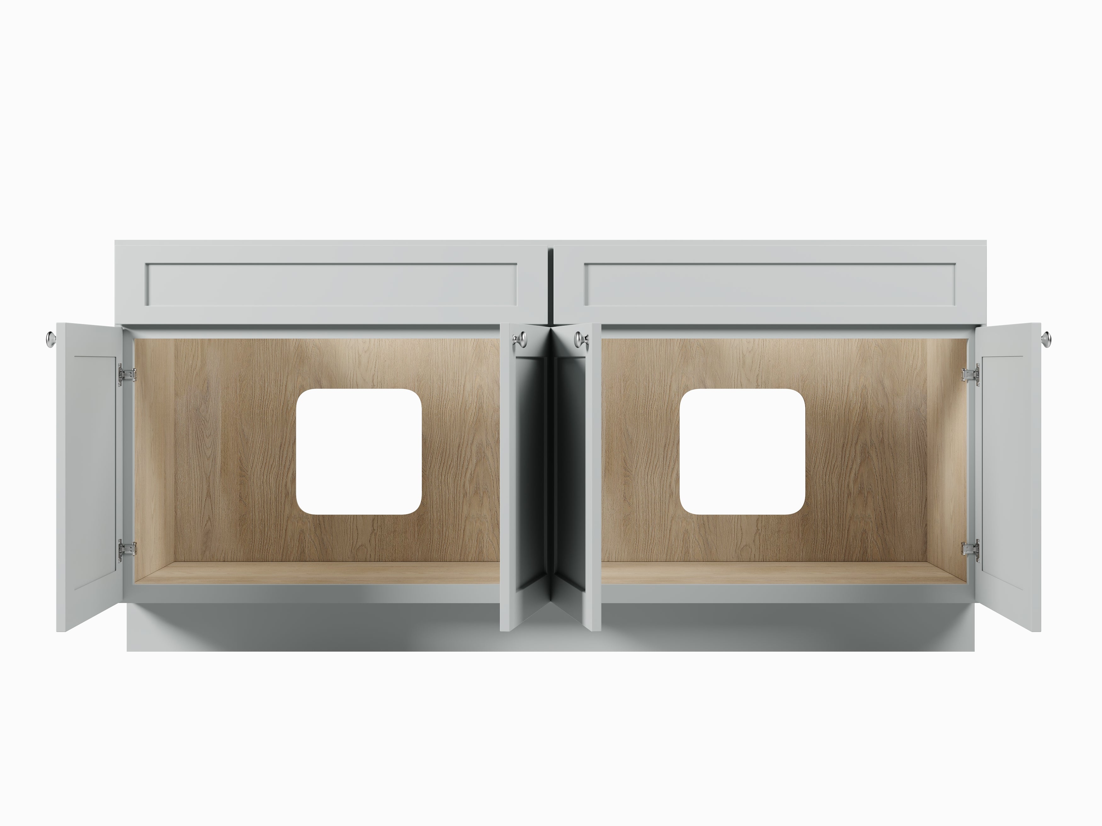 Disar 72" Double Bathroom Vanity Base Only in White