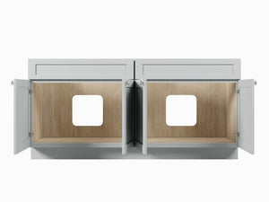 Disar 72" Double Bathroom Vanity Base Only in White