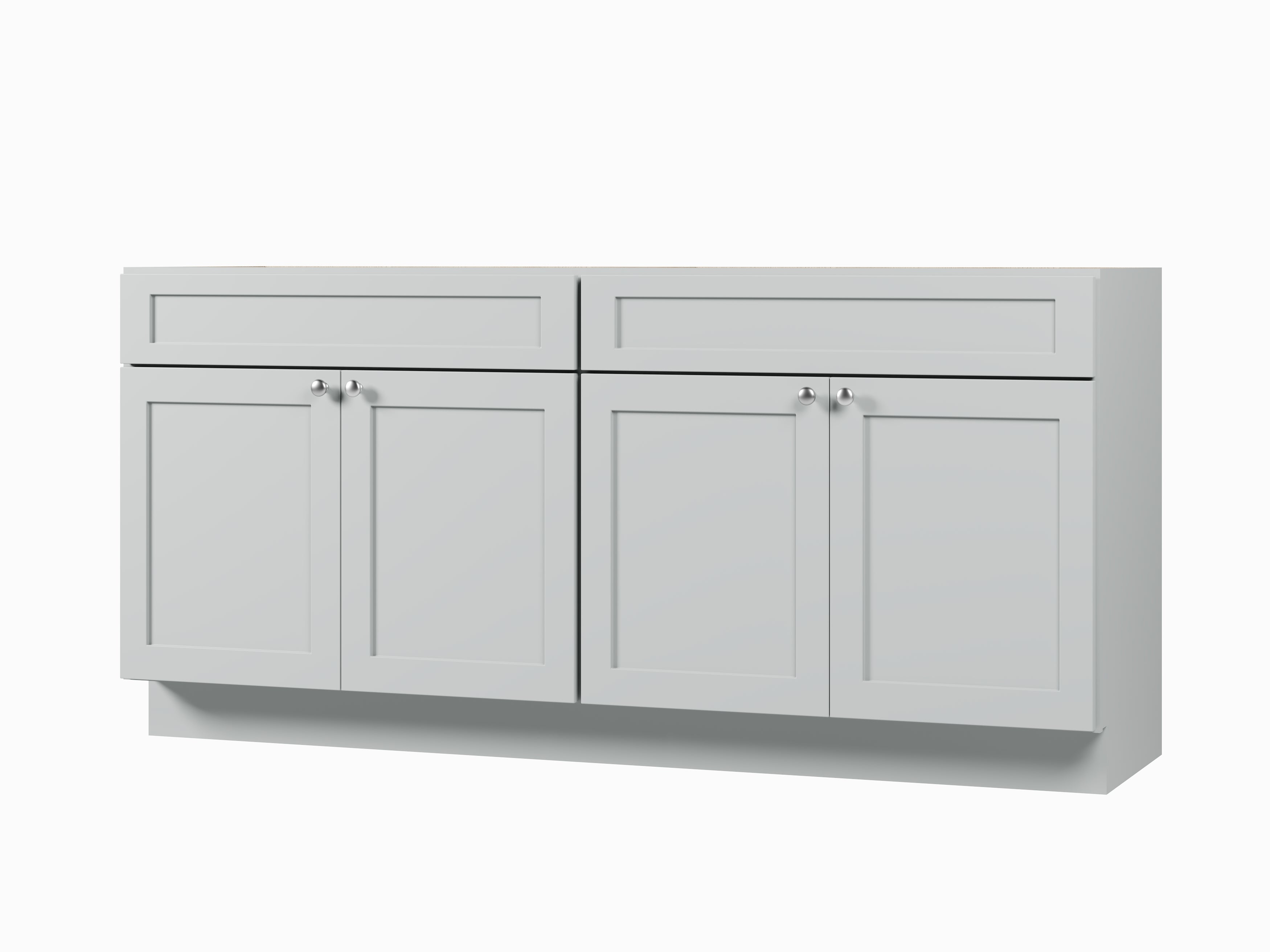Disar 72" Double Bathroom Vanity Base Only in White
