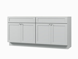 Disar 72" Double Bathroom Vanity Base Only in White