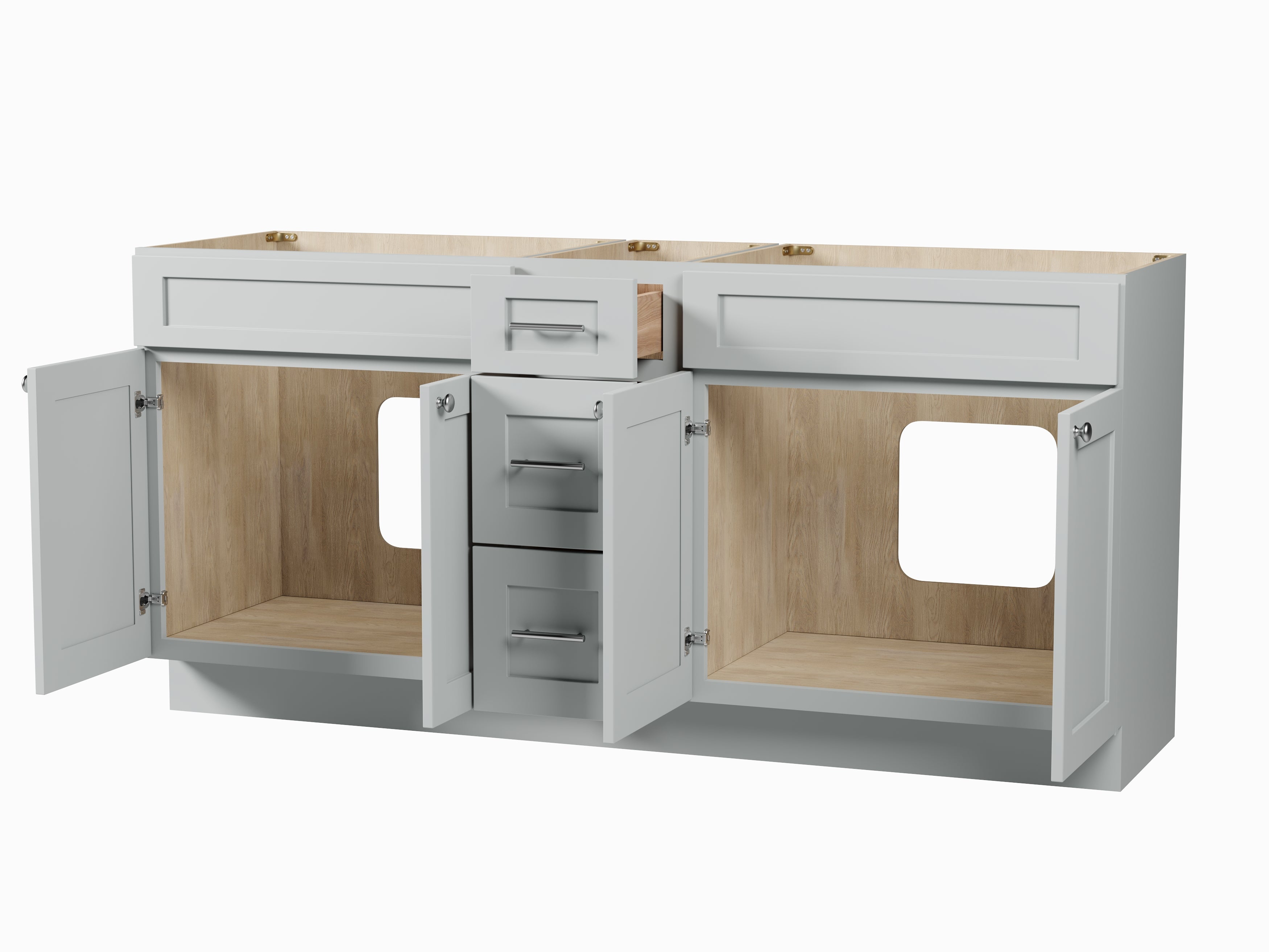 Disar 72" Double Bathroom Vanity Base with Drawers